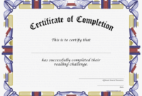 Reading Challenge Certificate Of Completion Freebies Intended For Guinness World Record Certificate Template