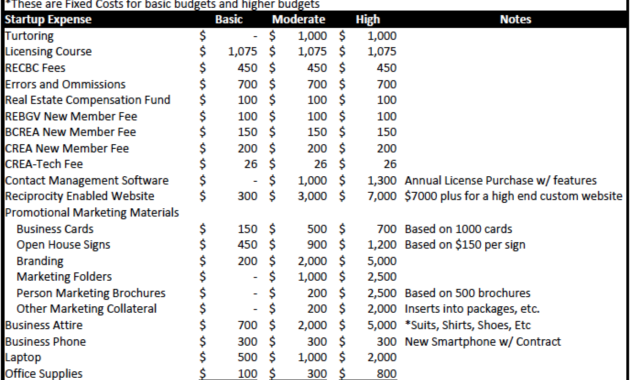 Real Estate Agent Budget Spreadsheet Throughout Real For Business Plan Template For Real Estate Agents