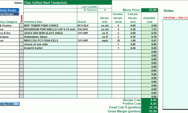 Recipe Costing Template Besto Blog With Regard To Amazing Recipe Cost Spreadsheet Template