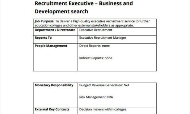 Recruiter Job Description Template 10 Free Word Pdf For Recruitment Agency Business Plan Template