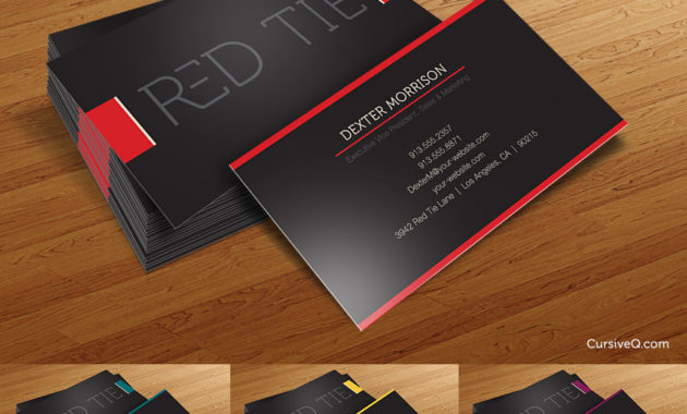 Red Tie Free Business Card Photoshop Psd Template For Business Card Size Template Photoshop