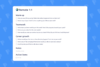 Remote Oneonone Meeting Template For Weekly One On One Meeting Agenda Template