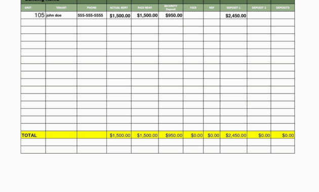 Rental Property Excel Spreadsheet Glendale Community With Rental Payment Log Template