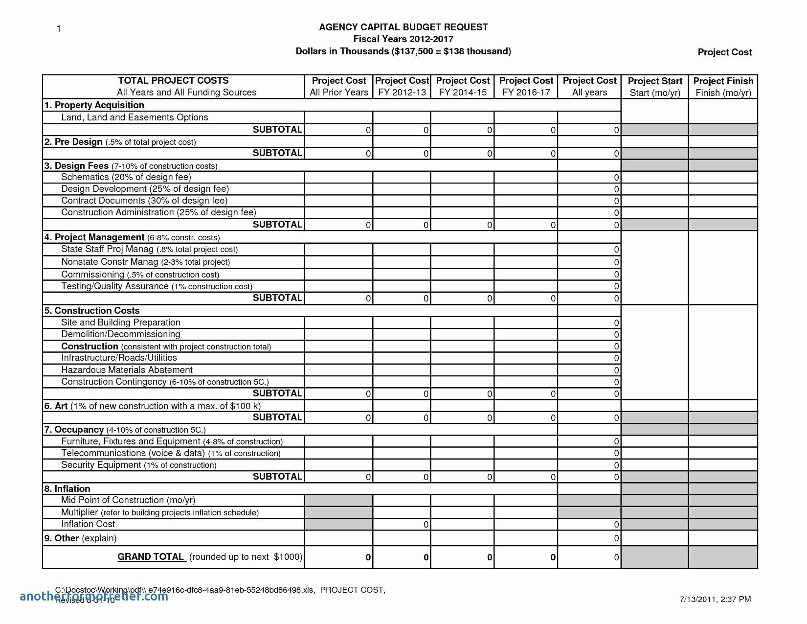 Residential Cost Estimate Template Spreadsheet Sample With Regard To Printable Residential Cost Estimate Template 2