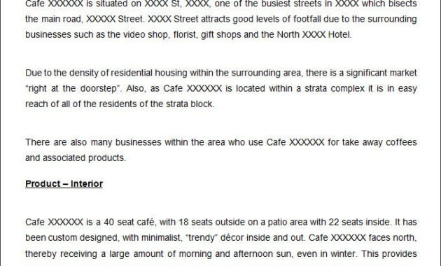 Restaurant Business Plan Template 22 Word Pdf Google Inside Business Plan For Cafe Free Template