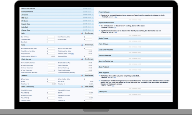 Restaurant Employee Scheduling Software And Manager'S Log Book Intended For Restaurant Manager Log Book Template