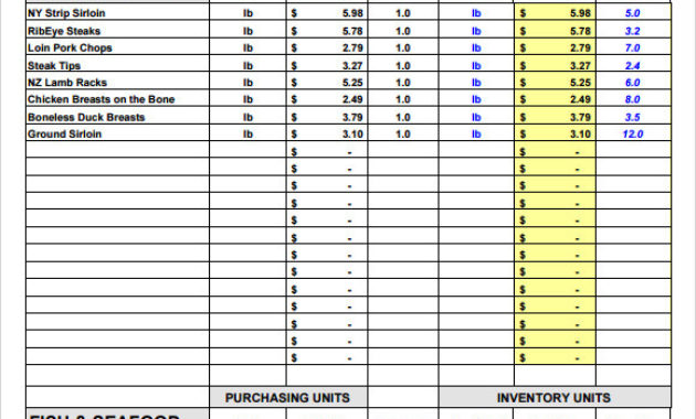 Restaurant Inventory Templates 12 Free Docs Xlsx Pdf Intended For Restaurant Managers Log Template