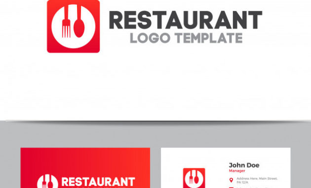 Restaurant Logo And Business Card Template Premium Vector Regarding Generic Business Card Template