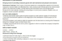 Restaurant Resume 14 Free Word Pdf Documents Download Throughout Quality Restaurant Managers Log Template