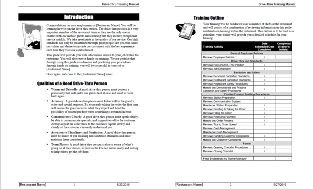Restaurant Training Manual Template Qualads For Amazing Restaurant Staff Meeting Agenda Template