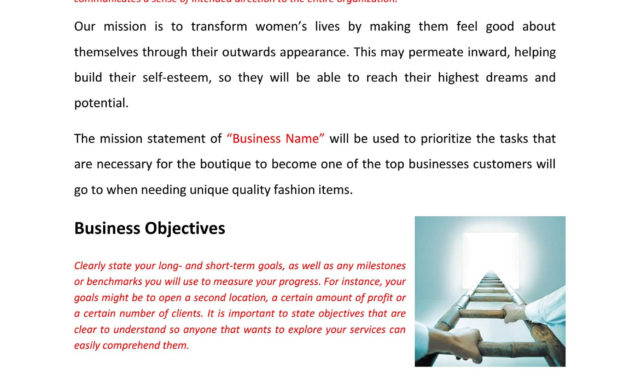 Retail Fashion Store Business Plan Template Physical In Boutique Business Plan Template