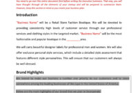 Retail Fashion Store Business Plan Template Physical Pertaining To Boutique Business Plan Template