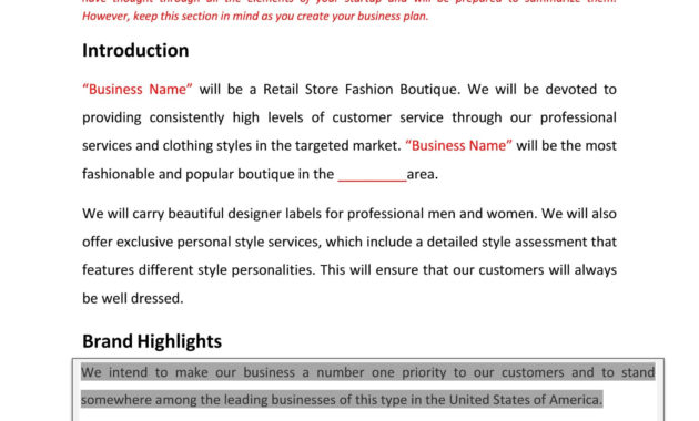 Retail Fashion Store Business Plan Template Physical Pertaining To Boutique Business Plan Template