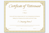 Retirement Certificate For Teacher Word Layouts Inside Free Retirement Certificate Templates For Word