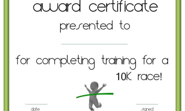 Running Certificate Templates Free Customizable Within 5K Race Certificate Templates