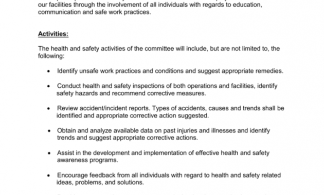 Safety Committee Meeting Agenda Template Regarding Printable Safety Committee Meeting Agenda Template