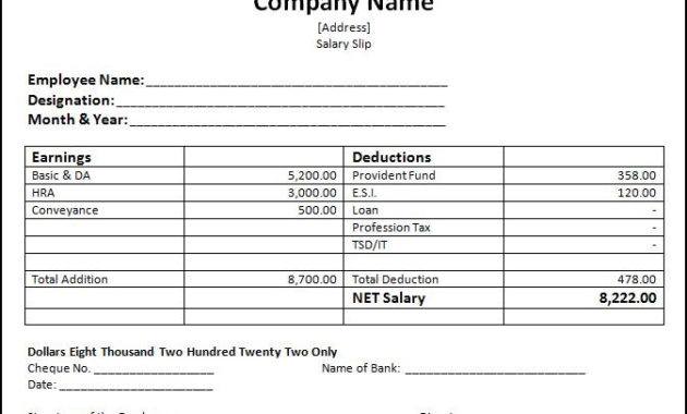 Salary Slip Template Free Printable Word Templates In Printable Salary Proposal Template