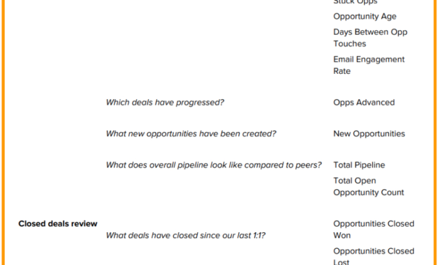 Sales Manager / Rep 11 Meeting Agenda Template With Regard To Awesome One On One Meetings Template