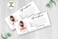 Salon Gift Certificate Template Hair Stylist Gift Voucher Inside Hair Salon Gift Certificate Templates