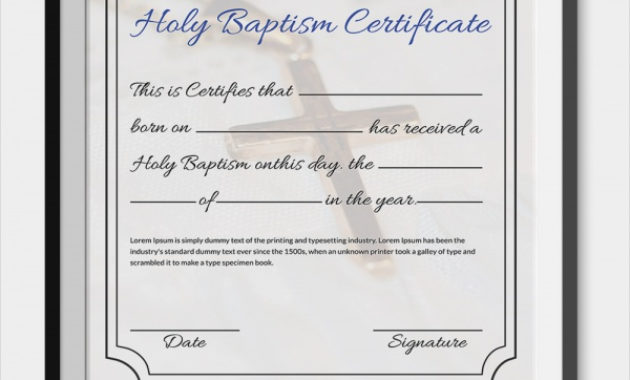 Sample Baptism Certificate 23 Documents In Pdf Word Psd Pertaining To Roman Catholic Baptism Certificate Template