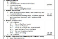 Sample Board Meeting Agenda Template 11 Free Documents Throughout Free Non Profit Board Meeting Minutes Template