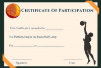 Sample Certificate Basketball Certificate Templates Free Throughout Printable Volleyball Participation Certificate