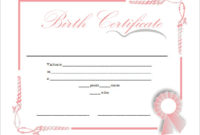 Sample Certificate Fake Birth Certificate Template Free Pertaining To Awesome Birth Certificate Fake Template