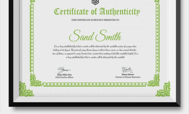 Sample Certificate Of Authenticity Template 29 In Certificate Of Authenticity Free Template