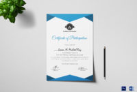Sample Certificate Of Participation Template In Psd Word Throughout Certificate Of Participation Template Word