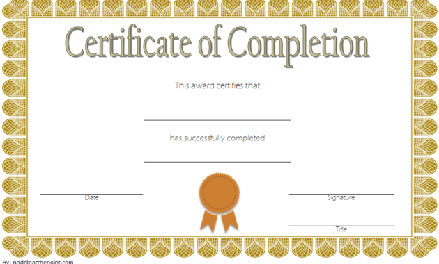 Sample Certificate Sample Certificate Of Training Completion In Best Training Completion Certificate Template