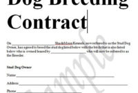 Sample Dog Breeding Contract In Word To Download All With Regard To Dog Breeding Business Plan Template
