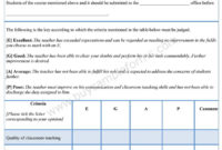 Sample Evaluation Form Evaluation Form Template For Business Process Evaluation Template