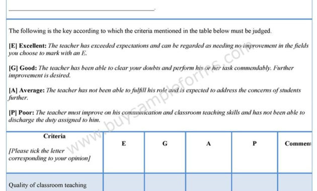 Sample Evaluation Form Evaluation Form Template For Business Process Evaluation Template