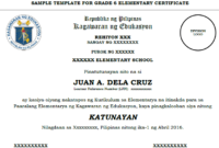 Sample Template Grade 61012 Certificate Deped Lp&amp;#039;S Throughout Printable Certificate Of School Promotion 10 Template Ideas