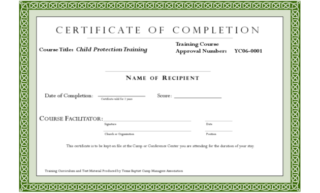 Sample Training Completion Certificate Template Free Download Intended For Printable Free Training Completion Certificate Templates