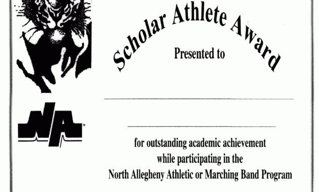Scholar Athlete Award North Allegheny Sports Network Regarding Printable Track And Field Certificate Templates Free