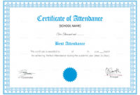 School Attendance Certificate Design Template In Psd Word Regarding Certificate Templates For School