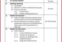 School Board Meeting Agenda Template With Regard To Quality Meeting Agenda Template Doc
