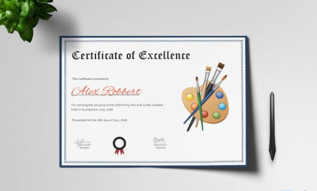 School Certificate Template 30 Free Word Psd Format Within Awesome Art Award Certificate Template