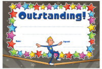 School Certificates Outstanding 30 Cool Design Throughout Amazing Certificate Of Achievement Template For Kids
