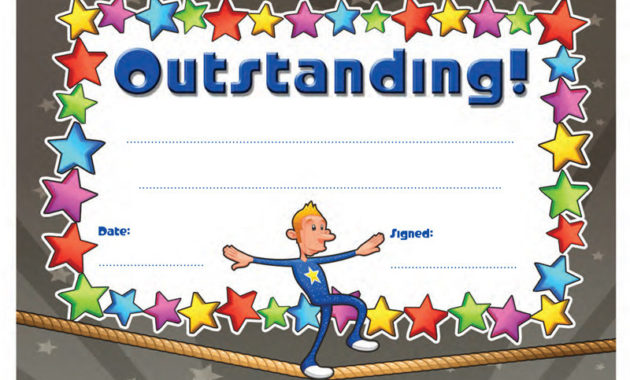 School Certificates Outstanding 30 Cool Design Throughout Amazing Certificate Of Achievement Template For Kids
