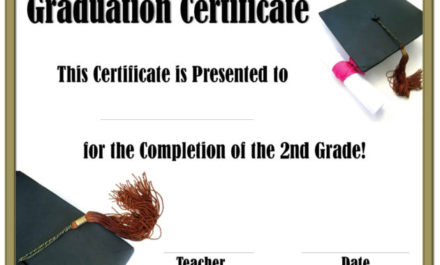 School Graduation Certificates Customize Online With Or For Awesome 5Th Grade Graduation Certificate Template