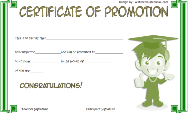 School Promotion Certificate Template 10 New Designs Free In 5Th Grade Graduation Certificate Template