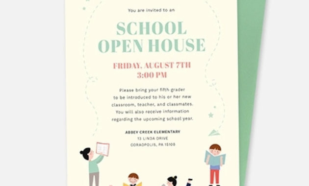 School Throughout Business Open House Invitation Templates Free