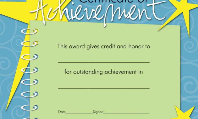 Schoolblankcertificateofachievement For Quality Blank Certificate Of Achievement Template