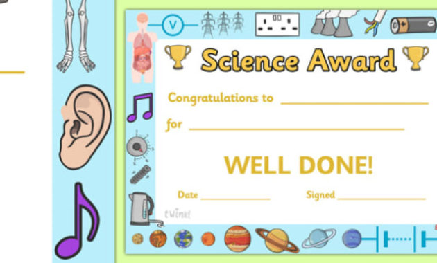 Science Award Certificate Science Award Certificate Science With Regard To Quality 10 Science Fair Winner Certificate Template Ideas