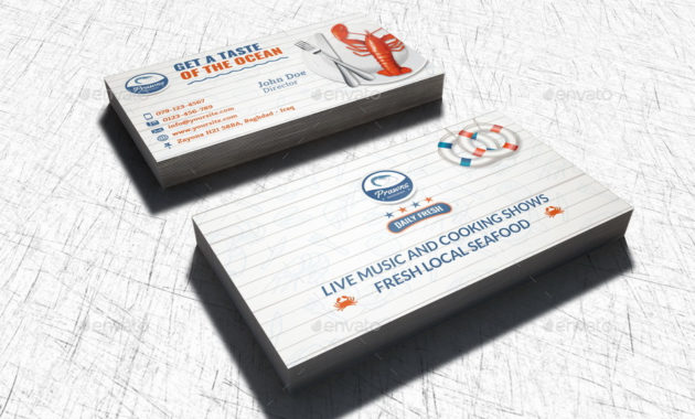 Seafood Restaurant Business Card Templateowpictures In Restaurant Business Cards Templates Free