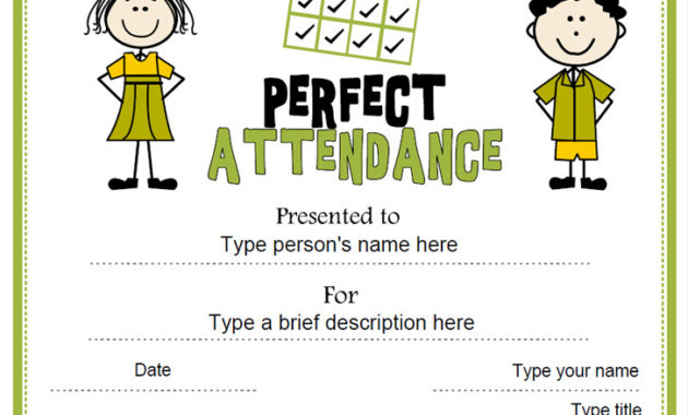Search Results For &quot;Perfect Attendance Award Certificates With Perfect Attendance Certificate Template Free