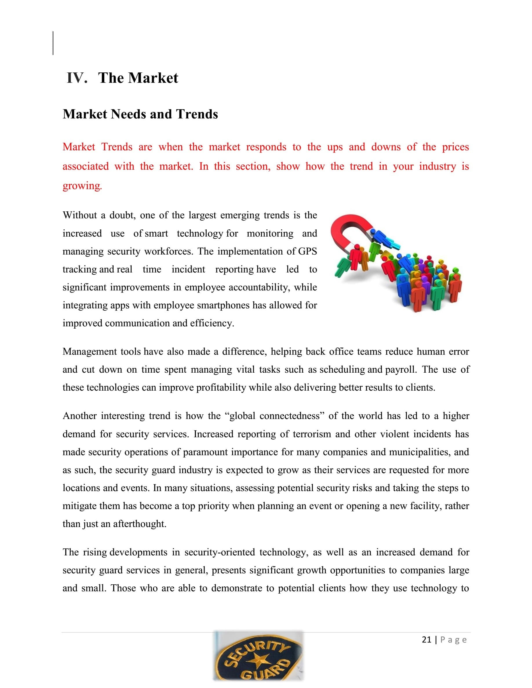 Security Guard Company Business Plan Template Sample Pages Regarding Business Plan Template For Security Company