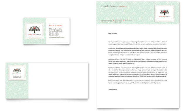 Senior Care Services Business Card Letterhead Template Within Non Medical Home Care Business Plan Template